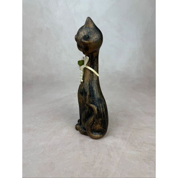 Vintage Siamese Cat Figurine Long Neck 1970s Mod MCM Ceramic - Picture 5 of 8